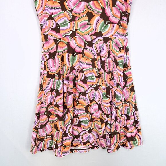 Free People Mini Swing Dress Womens Small Butterfly All Over Print Sleeveless - Picture 9 of 14